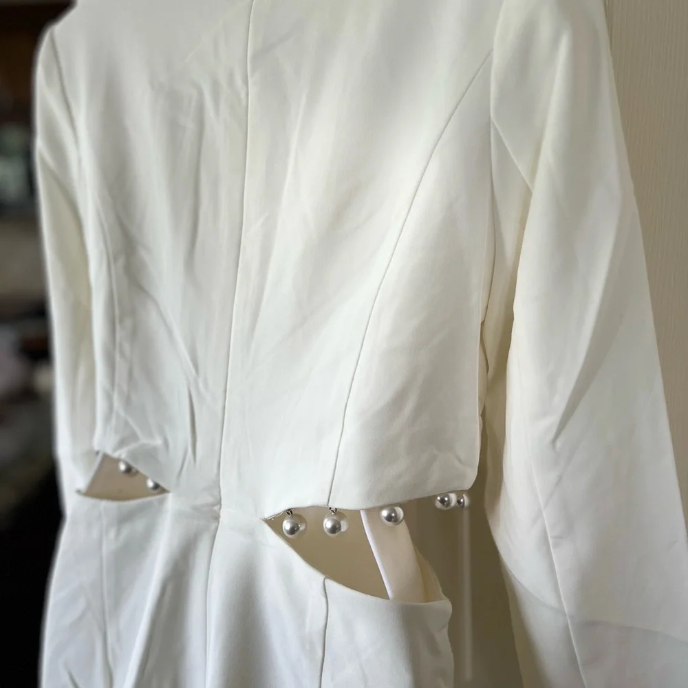 Lavish Alice Cut Out Detail Blazer Dress with Pearl Trim SZ 8 NWT - Picture 13 of 15